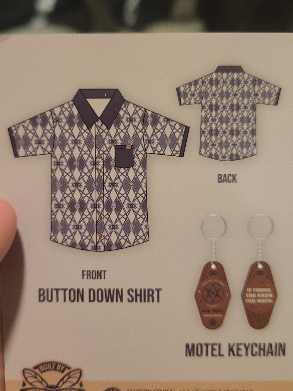 Unisex Button-Down Shirt with Geometric Print - Navy/White